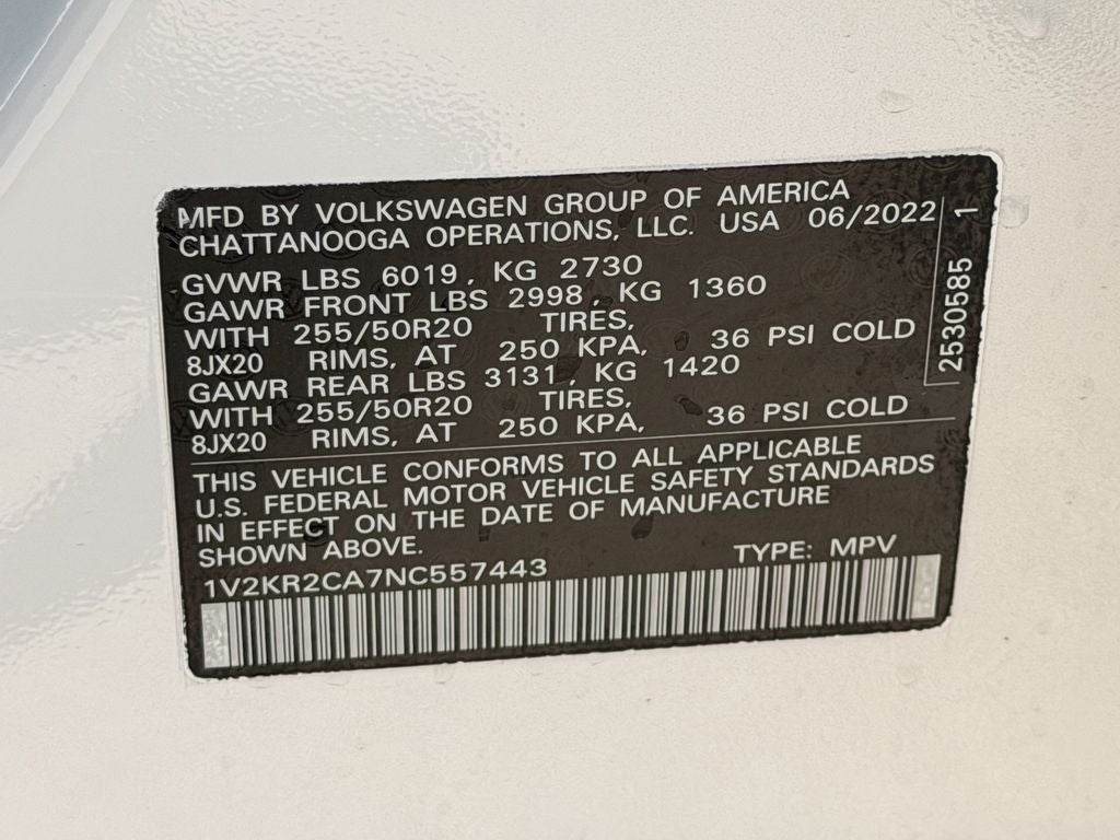 2022 Volkswagen Atlas 3.6L V6 SE w/Technology