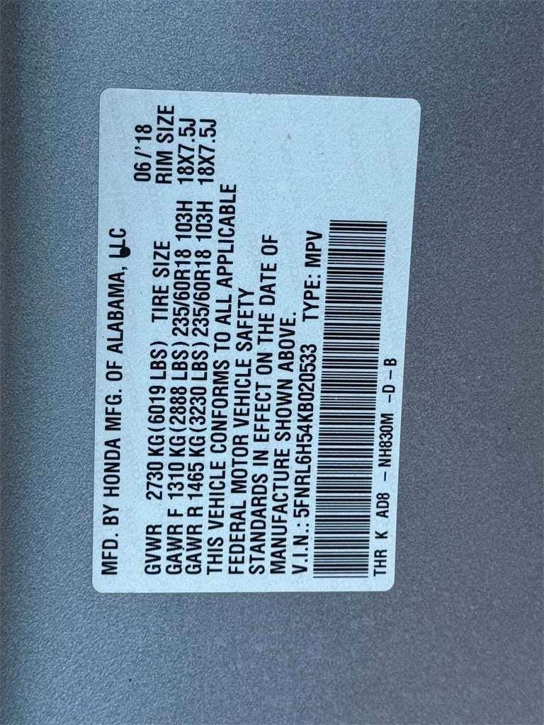 2019 Honda Odyssey EX